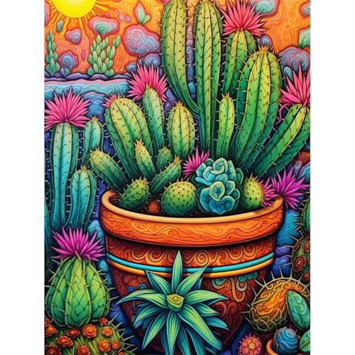 Pflanze Kaktusblüte - Puzzles für Erwachsene,Puzzle 1000 Teile, Puzzle 50x75 cm DIY - Puzzles für Heimdekoration, Familienpuzzle für Erwachsene und Kinder von Cekog
