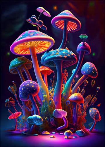 Pilze Psychedelisch - Puzzles für Erwachsene,Puzzle 1000 Teile, Puzzle 50x75 cm DIY - Puzzles für Heimdekoration, Familienpuzzle für Erwachsene und Kinder von Cekog