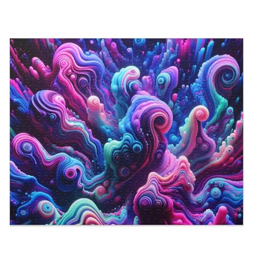 Psychedelische Abstraktion - Puzzles für Erwachsene,Puzzle 300 Teile, Puzzle 40x28 cm DIY - Puzzles für Heimdekoration, Familienpuzzle für Erwachsene und Kinder von Cekog