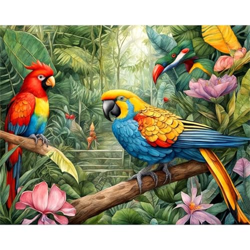 Puzzle 1000 Teile,Puzzle für Erwachsene,Dschungel-Papageienpflanze Puzzles Lernspiel Herausforderung Spielzeug,Kunsthandwerk für Heimdekoration Unterhaltungsspiel - mit Rahmen von Cekog