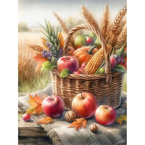 Puzzle 1000 Teile,Puzzle für Erwachsene,Herbstfrüchte Weizen Puzzles Lernspiel Herausforderung Spielzeug,Kunsthandwerk für Heimdekoration Unterhaltungsspiel - mit Rahmen von Cekog