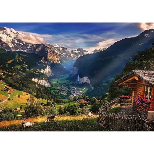 Puzzle 1000 Teile,Puzzle für Erwachsene,Ländliche Feldlandschaft Puzzles Lernspiel Herausforderung Spielzeug,Kunsthandwerk für Heimdekoration Unterhaltungsspiel - mit Rahmen von Cekog
