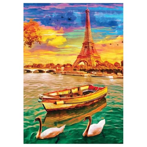 Puzzle 1000 Teile,Puzzle für Erwachsene,Malerisches Turmboot Puzzles Lernspiel Herausforderung Spielzeug,Kunsthandwerk für Heimdekoration Unterhaltungsspiel - mit Rahmen von Cekog