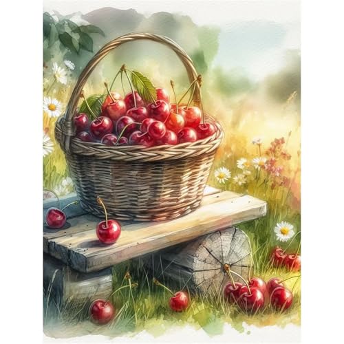 Puzzle 1000 Teile,Puzzle für Erwachsene,Obstkirschen Puzzles Lernspiel Herausforderung Spielzeug,Kunsthandwerk für Heimdekoration Unterhaltungsspiel - mit Rahmen von Cekog