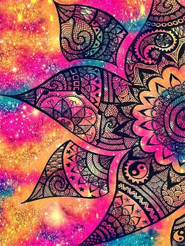Puzzle 1000 Teile,Puzzle für Erwachsene,Stern-Mandala-Blume Puzzles Lernspiel Herausforderung Spielzeug,Kunsthandwerk für Heimdekoration Unterhaltungsspiel - mit Rahmen von Cekog