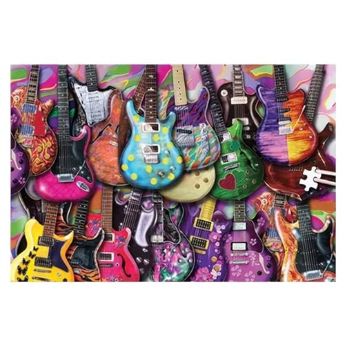 Puzzle 120 Teile,Puzzle für Erwachsene,Bunte Gitarren Puzzles Lernspiel Herausforderung Spielzeug,Kunsthandwerk für Heimdekoration Unterhaltungsspiel - mit Rahmen Puzzle 120 Teile,Puzzle für Erwachsene,Bunte Gitarren Puzzles Lernspiel Herausforderung Spielzeug,Kunsthandwerk für Heimdekoration Unterhaltungsspiel - mit Rahmen von Cekog