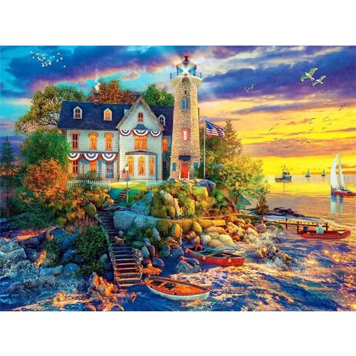 Puzzle 120 Teile,Puzzle für Erwachsene,Haus am Meer Puzzles Lernspiel Herausforderung Spielzeug,Kunsthandwerk für Heimdekoration Unterhaltungsspiel - mit Rahmen Puzzle 120 Teile,Puzzle für Erwachsene,Haus am Meer Puzzles Lernspiel Herausforderung Spielzeug,Kunsthandwerk für Heimdekoration Unterhaltungsspiel - mit Rahmen von Cekog
