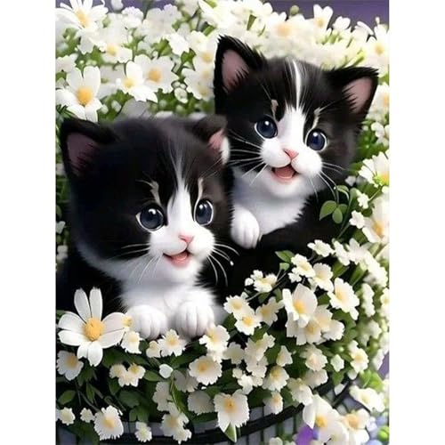 Puzzle 120 Teile,Puzzle für Erwachsene,Weiße Blumenkatze Puzzles Lernspiel Herausforderung Spielzeug,Kunsthandwerk für Heimdekoration Unterhaltungsspiel - mit Rahmen von Cekog