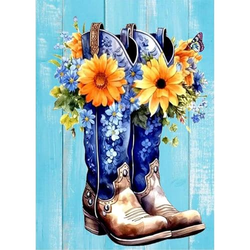 Puzzle 200 Teile,Puzzle für Erwachsene,Cowboystiefel Puzzles Lernspiel Herausforderung Spielzeug,Kunsthandwerk für Heimdekoration Unterhaltungsspiel - mit Rahmen von Cekog