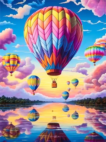 Puzzle 200 Teile,Puzzle für Erwachsene,Heißluftballon-Landschaft Puzzles Lernspiel Herausforderung Spielzeug,Kunsthandwerk für Heimdekoration Unterhaltungsspiel - mit Rahmen von Cekog