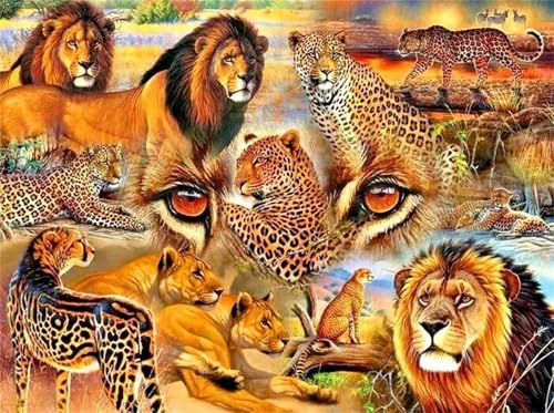 Puzzle 200 Teile,Puzzle für Erwachsene,Löwenleoparden Puzzles Lernspiel Herausforderung Spielzeug,Kunsthandwerk für Heimdekoration Unterhaltungsspiel - mit Rahmen Puzzle 200 Teile,Puzzle für Erwachsene,Löwenleoparden Puzzles Lernspiel Herausforderung Spielzeug,Kunsthandwerk für Heimdekoration Unterhaltungsspiel - mit Rahmen von Cekog