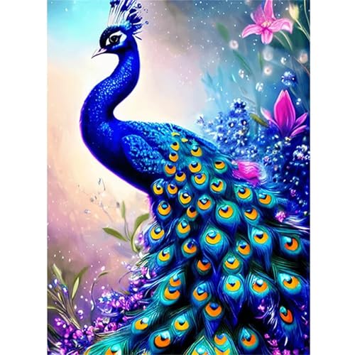 Puzzle 200 Teile,Puzzle für Erwachsene,Pfauenblumen Puzzles Lernspiel Herausforderung Spielzeug,Kunsthandwerk für Heimdekoration Unterhaltungsspiel - mit Rahmen von Cekog