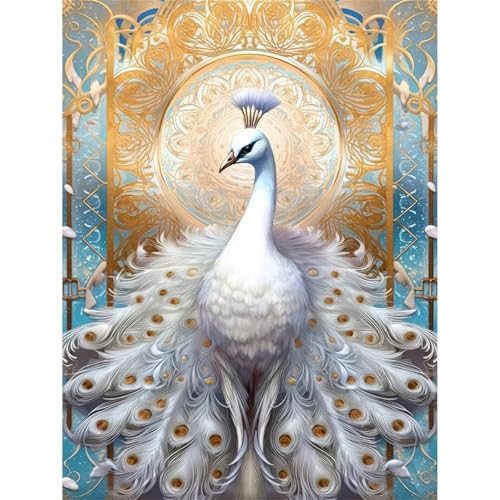 Puzzle 200 Teile,Puzzle für Erwachsene,Wunderschöner weißer Pfau Puzzles Lernspiel Herausforderung Spielzeug,Kunsthandwerk für Heimdekoration Unterhaltungsspiel - mit Rahmen von Cekog