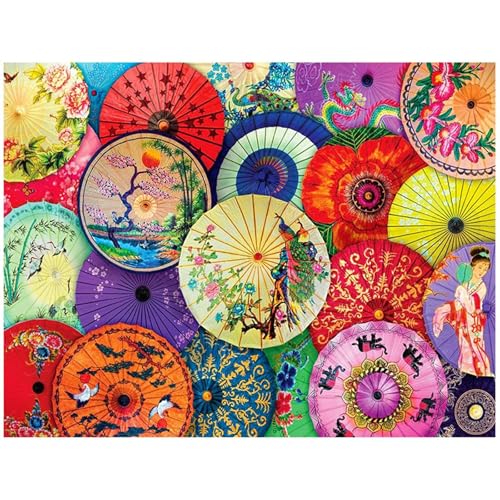 Puzzle 300 Teile,Puzzle für Erwachsene,Blumenschirm Puzzles Lernspiel Herausforderung Spielzeug,Kunsthandwerk für Heimdekoration Unterhaltungsspiel - mit Rahmen von Cekog