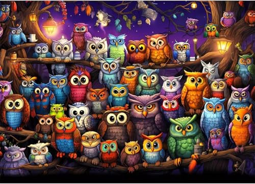 Puzzle 300 Teile,Puzzle für Erwachsene,Eulenfamilie Puzzles Lernspiel Herausforderung Spielzeug,Kunsthandwerk für Heimdekoration Unterhaltungsspiel - mit Rahmen Puzzle 300 Teile,Puzzle für Erwachsene,Eulenfamilie Puzzles Lernspiel Herausforderung Spielzeug,Kunsthandwerk für Heimdekoration Unterhaltungsspiel - mit Rahmen von Cekog
