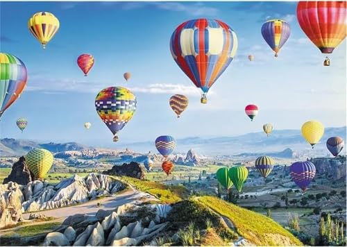 Puzzle 300 Teile,Puzzle für Erwachsene,Malerische Heißluftballonfahrt Puzzles Lernspiel Herausforderung Spielzeug,Kunsthandwerk für Heimdekoration Unterhaltungsspiel - mit Rahmen von Cekog