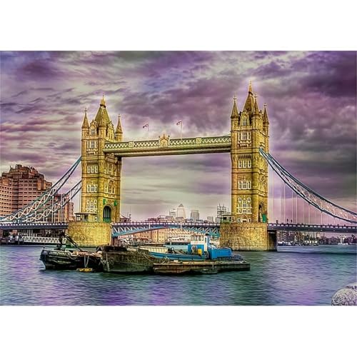 Puzzle 300 Teile,Puzzle für Erwachsene,Stadtbrückenlandschaft Puzzles Lernspiel Herausforderung Spielzeug,Kunsthandwerk für Heimdekoration Unterhaltungsspiel - mit Rahmen von Cekog