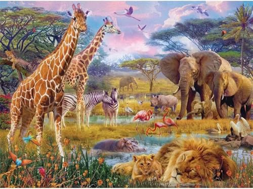 Puzzle 500 Teile,Puzzle für Erwachsene,Afrikanische Tiere Puzzles Lernspiel Herausforderung Spielzeug,Kunsthandwerk für Heimdekoration Unterhaltungsspiel - mit Rahmen Puzzle 500 Teile,Puzzle für Erwachsene,Afrikanische Tiere Puzzles Lernspiel Herausforderung Spielzeug,Kunsthandwerk für Heimdekoration Unterhaltungsspiel - mit Rahmen von Cekog