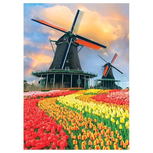 Puzzle 500 Teile,Puzzle für Erwachsene,Blumenfeld-Windmühle Puzzles Lernspiel Herausforderung Spielzeug,Kunsthandwerk für Heimdekoration Unterhaltungsspiel - mit Rahmen Puzzle 500 Teile,Puzzle für Erwachsene,Blumenfeld-Windmühle Puzzles Lernspiel Herausforderung Spielzeug,Kunsthandwerk für Heimdekoration Unterhaltungsspiel - mit Rahmen von Cekog