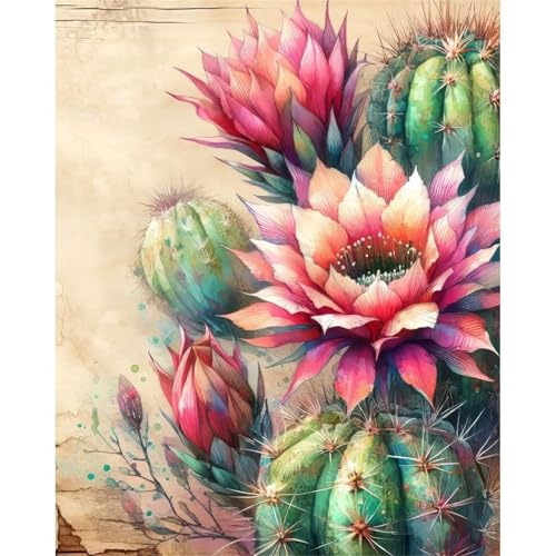 Puzzle 500 Teile,Puzzle für Erwachsene,Kaktusblüte Puzzles Lernspiel Herausforderung Spielzeug,Kunsthandwerk für Heimdekoration Unterhaltungsspiel - mit Rahmen von Cekog