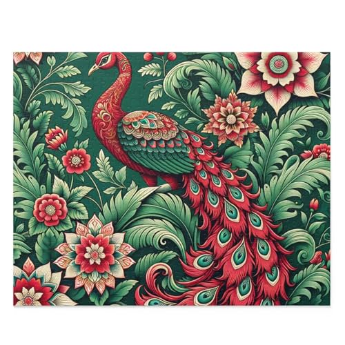 Puzzle 500 Teile,Puzzle für Erwachsene,Pfauenblume Puzzles Lernspiel Herausforderung Spielzeug,Kunsthandwerk für Heimdekoration Unterhaltungsspiel - mit Rahmen von Cekog