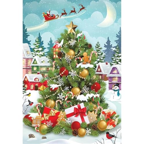 Puzzle 500 Teile,Puzzle für Erwachsene,Weihnachtsbaumlandschaft Puzzles Lernspiel Herausforderung Spielzeug,Kunsthandwerk für Heimdekoration Unterhaltungsspiel - mit Rahmen von Cekog