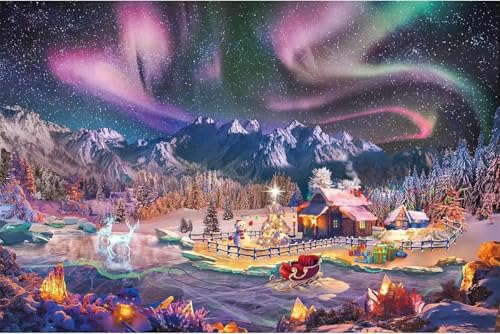 Puzzle 500 Teile,Puzzle für Erwachsene,Weihnachtswunderland Puzzles Lernspiel Herausforderung Spielzeug,Kunsthandwerk für Heimdekoration Unterhaltungsspiel - mit Rahmen von Cekog
