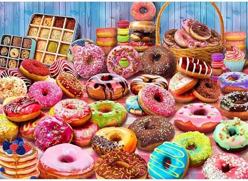 Puzzle 700 Teile,Puzzle für Erwachsene,Leckere Donuts Puzzles Lernspiel Herausforderung Spielzeug,Kunsthandwerk für Heimdekoration Unterhaltungsspiel - mit Rahmen von Cekog