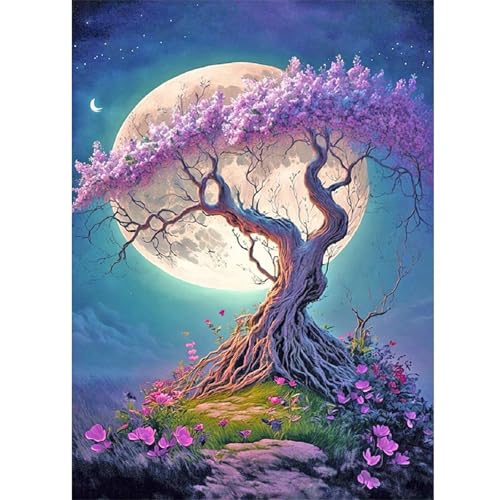 Puzzle 700 Teile,Puzzle für Erwachsene,Mondlicht-Baumleben Puzzles Lernspiel Herausforderung Spielzeug,Kunsthandwerk für Heimdekoration Unterhaltungsspiel - mit Rahmen von Cekog