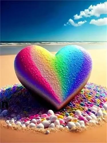 Regenbogenherz - Puzzles für Erwachsene,Puzzle 1000 Teile, Puzzle 50x75 cm DIY - Puzzles für Heimdekoration, Familienpuzzle für Erwachsene und Kinder von Cekog