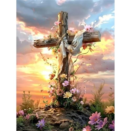 Religiöse Blumen - Puzzles für Erwachsene,Puzzle 500 Teile, Puzzle 38x52 cm DIY - Puzzles für Heimdekoration, Familienpuzzle für Erwachsene und Kinder von Cekog