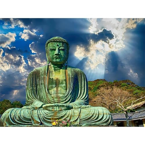 Religiöse Buddha-Statue - Puzzles für Erwachsene,Puzzle 1000 Teile, Puzzle 50x75 cm DIY - Puzzles für Heimdekoration, Familienpuzzle für Erwachsene und Kinder von Cekog