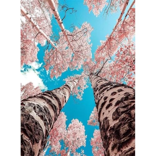 Rosa Baumhimmel - Puzzles für Erwachsene,Puzzle 500 Teile, Puzzle 38x52 cm DIY - Puzzles für Heimdekoration, Familienpuzzle für Erwachsene und Kinder von Cekog
