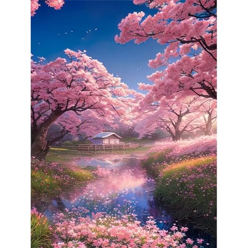 Rosa Landschaft See - Puzzles für Erwachsene,Puzzle 500 Teile, Puzzle 38x52 cm DIY - Puzzles für Heimdekoration, Familienpuzzle für Erwachsene und Kinder von Cekog