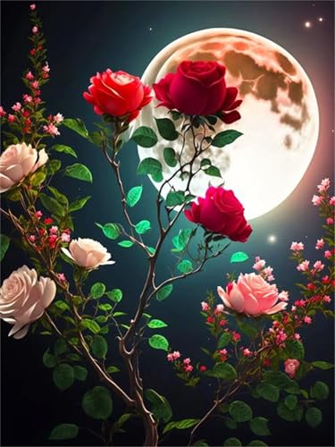 Rose Blumen Mond - Puzzles für Erwachsene,Puzzle 1500 Teile, Puzzle 87x57cm, DIY-Puzzles für Heimdekoration, Familienpuzzle für Erwachsene und Kinder Rose Blumen Mond - Puzzles für Erwachsene,Puzzle 1500 Teile, Puzzle 87x57cm, DIY-Puzzles für Heimdekoration, Familienpuzzle für Erwachsene und Kinder von Cekog