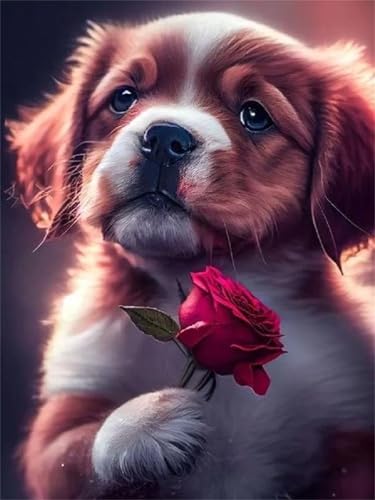Rosenhund - Puzzles für Erwachsene,Puzzle 300 Teile, Puzzle 40x28 cm DIY - Puzzles für Heimdekoration, Familienpuzzle für Erwachsene und Kinder von Cekog