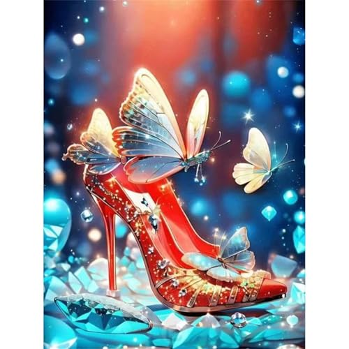 Rote High Heels Schmetterling - Puzzles für Erwachsene,Puzzle 1000 Teile, Puzzle 50x75cm, DIY-Puzzles für Heimdekoration, Familienpuzzle für Erwachsene und Kinder von Cekog