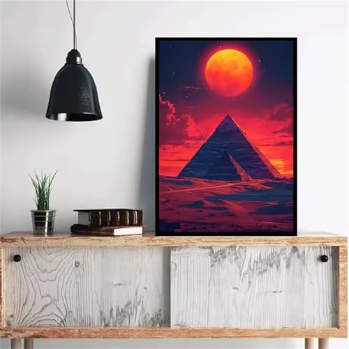 Rote Mondpyramide - Puzzles für Erwachsene,Puzzle 300 Teile, Puzzle 40x28 cm DIY - Puzzles für Heimdekoration, Familienpuzzle für Erwachsene und Kinder von Cekog