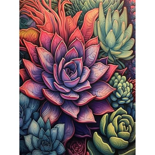Saftige Blumen - Puzzles für Erwachsene,Puzzle 200 Teile, Puzzle 35x25 cm DIY - Puzzles für Heimdekoration, Familienpuzzle für Erwachsene und Kinder von Cekog