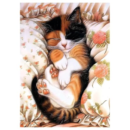 Schlafende Katze - Puzzles für Erwachsene,Puzzle 200 Teile, Puzzle 35x25 cm DIY - Puzzles für Heimdekoration, Familienpuzzle für Erwachsene und Kinder von Cekog