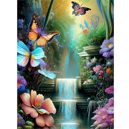 Schmetterlingsblumenwasserfall - Puzzles für Erwachsene,Puzzle 300 Teile, Puzzle 40x28 cm DIY - Puzzles für Heimdekoration, Familienpuzzle für Erwachsene und Kinder von Cekog