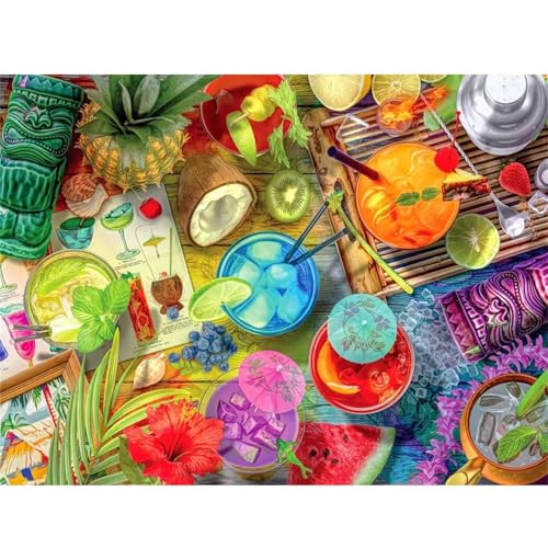Sommerlandschaft Obst - Puzzles für Erwachsene,Puzzle 500 Teile, Puzzle 38x52 cm DIY - Puzzles für Heimdekoration, Familienpuzzle für Erwachsene und Kinder von Cekog
