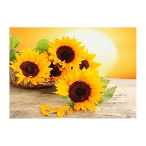 Sonnenblumen - Puzzles für Erwachsene,Puzzle 120 Teile, Puzzle 25x20 cm DIY - Puzzles für Heimdekoration, Familienpuzzle für Erwachsene und Kinder von Cekog