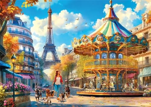 Spielplatzansicht - Puzzles für Erwachsene,Puzzle 500 Teile, Puzzle 38x52 cm DIY - Puzzles für Heimdekoration, Familienpuzzle für Erwachsene und Kinder von Cekog