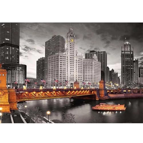 Stadt Landschaft Brücke - Puzzles für Erwachsene,Puzzle 300 Teile, Puzzle 40x28 cm DIY - Puzzles für Heimdekoration, Familienpuzzle für Erwachsene und Kinder von Cekog