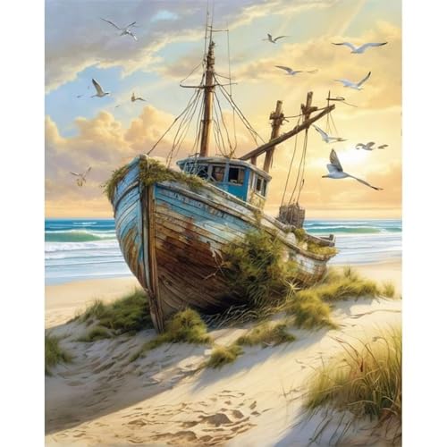 Strand Boot Vögel - Puzzles für Erwachsene,Puzzle 300 Teile, Puzzle 40x28 cm DIY - Puzzles für Heimdekoration, Familienpuzzle für Erwachsene und Kinder von Cekog