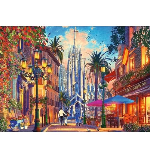 Straßenszenerie - Puzzles für Erwachsene,Puzzle 1200 Teile, Puzzle 50x75 cm DIY - Puzzles für Heimdekoration, Familienpuzzle für Erwachsene und Kinder von Cekog