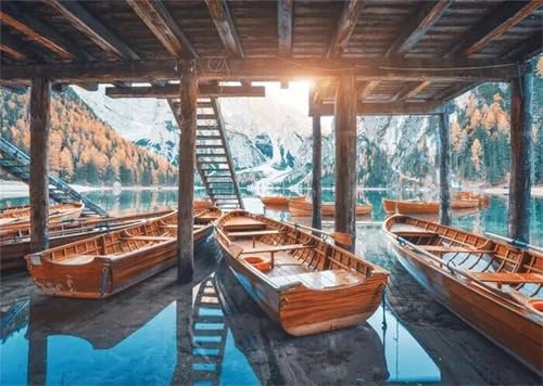 Sunrise Lake Boote - Puzzles für Erwachsene,Puzzle 500 Teile, Puzzle 38x52 cm DIY - Puzzles für Heimdekoration, Familienpuzzle für Erwachsene und Kinder von Cekog