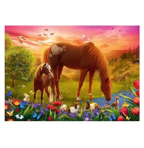 Tier Pferd Landschaft - Puzzles für Erwachsene,Puzzle 700 Teile, Puzzle 38x52 cm DIY - Puzzles für Heimdekoration, Familienpuzzle für Erwachsene und Kinder Tier Pferd Landschaft - Puzzles für Erwachsene,Puzzle 700 Teile, Puzzle 38x52 cm DIY - Puzzles für Heimdekoration, Familienpuzzle für Erwachsene und Kinder von Cekog