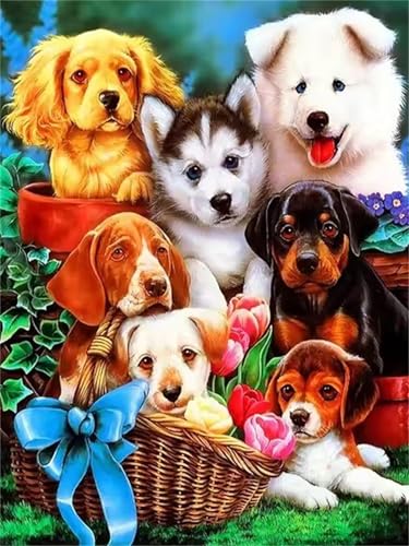 Tierhunde - Puzzles für Erwachsene,Puzzle 200 Teile, Puzzle 35x25 cm DIY - Puzzles für Heimdekoration, Familienpuzzle für Erwachsene und Kinder von Cekog